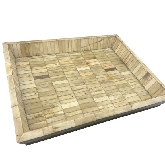 Pottery Barn Brown Bone Serving Display Tray EUC - Picture 2 of 11